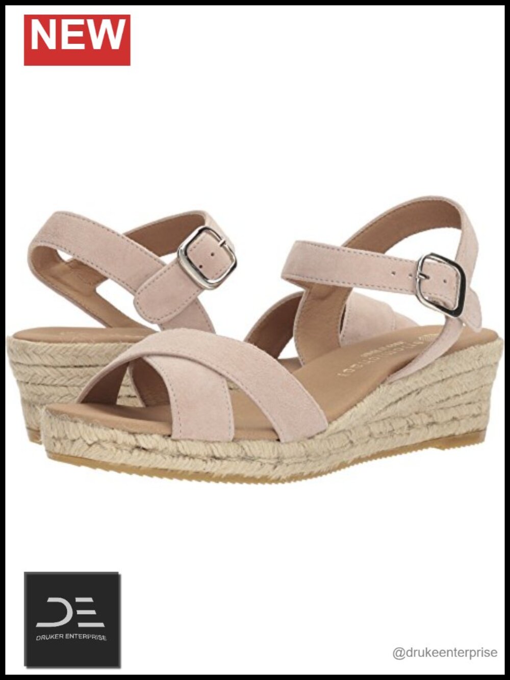 Womens Espadrille Wedge Sandals Leather Slingback Buckle Comfort Cushioned